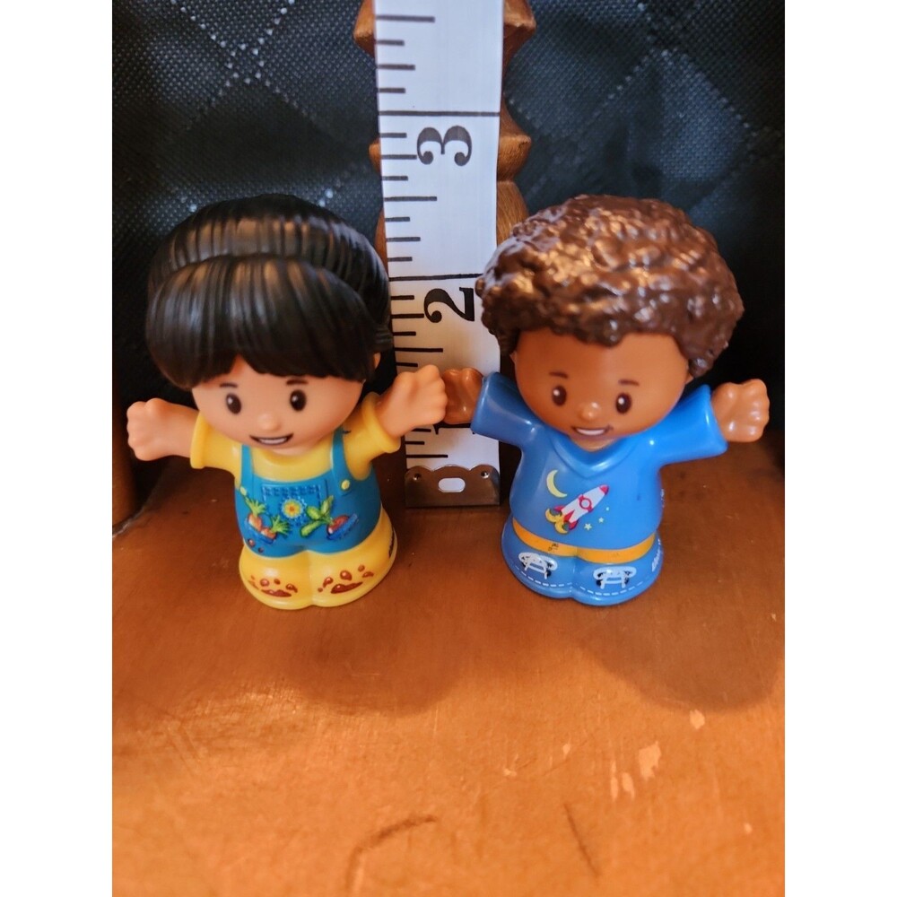 Fisher Price Little People African American Boy Chris & Female Farmer EUC